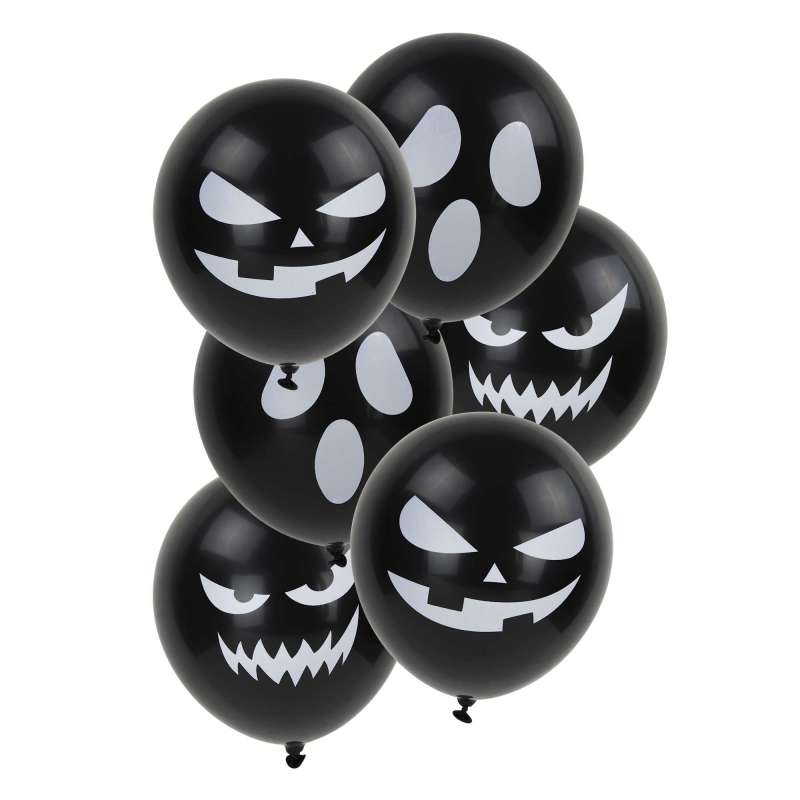 Ballon de baudruche confettis noirs pour decoration Halloween